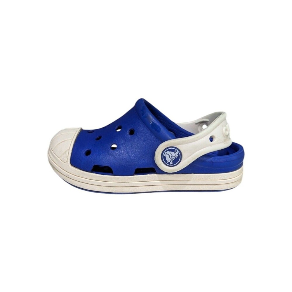 Crocs Kids Bump It Clog Blue White Water Summer Slip On Boy Girl Toddler Size 8c